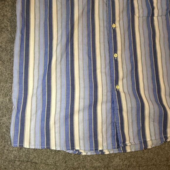 Lacoste Shirt Mens Size 40 Short Sleeve Stripes Blue Button Down - Picture 6 of 11